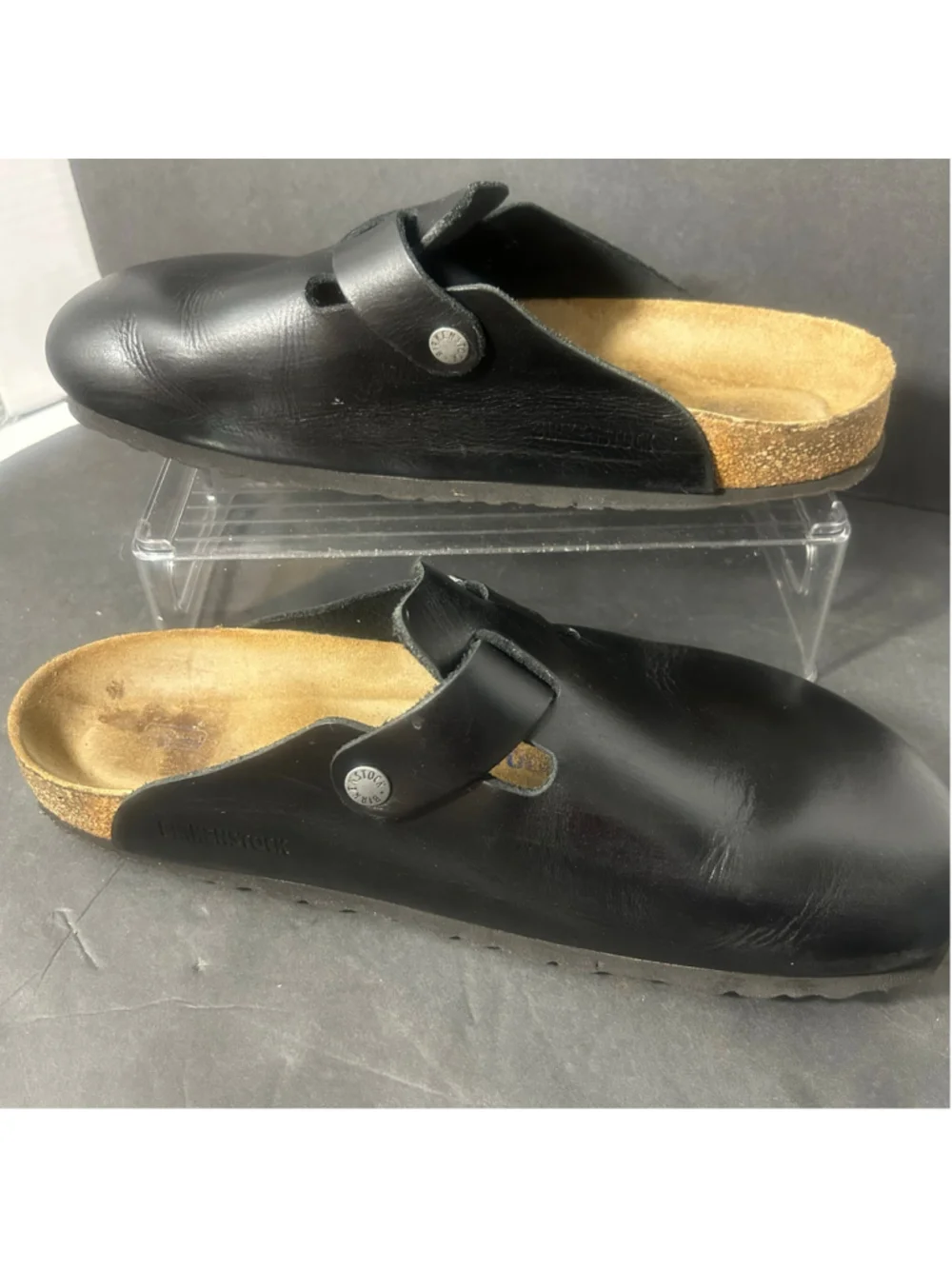 Men's Birkenstock Boston Oiled Leather Clogs Slip On Grunge Black EU 44 US 11